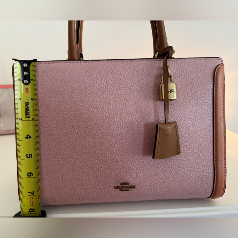 Coach Pink and Brown Leather Satchel - Picture 11 of 16